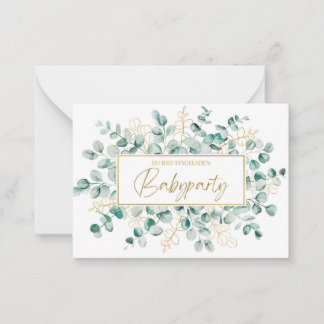 Babyparty invitation - Eucalyptus Green Baby Showe
