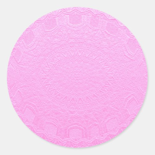 BabyPink Silken Silver Foil Embossed Classic Round Sticker