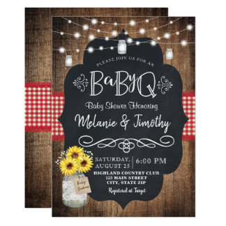 BabyQ Baby BBQ Country Baby Shower Invitations