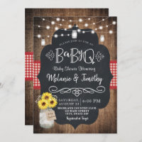 BabyQ Baby BBQ Country Baby Shower Invitations