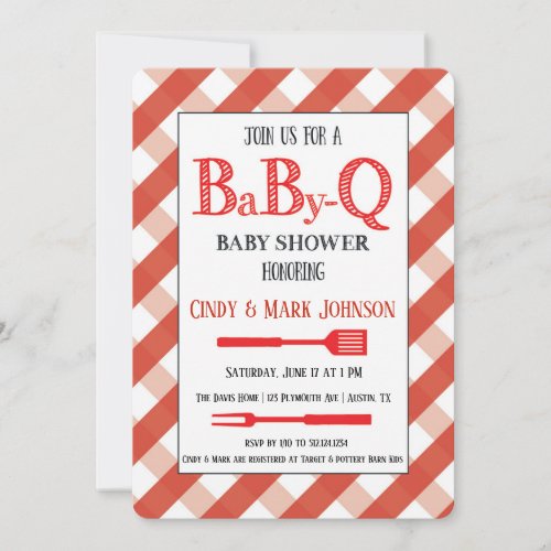 BabyQ Baby Shower Barbecue Couples Shower Invitation