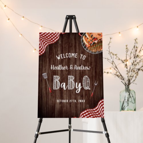 BabyQ Baby Shower BBQ Decorations Welcome Sign