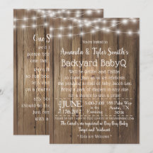BabyQ Backyard BBQ Bash Wood Rustic Gender Neutral