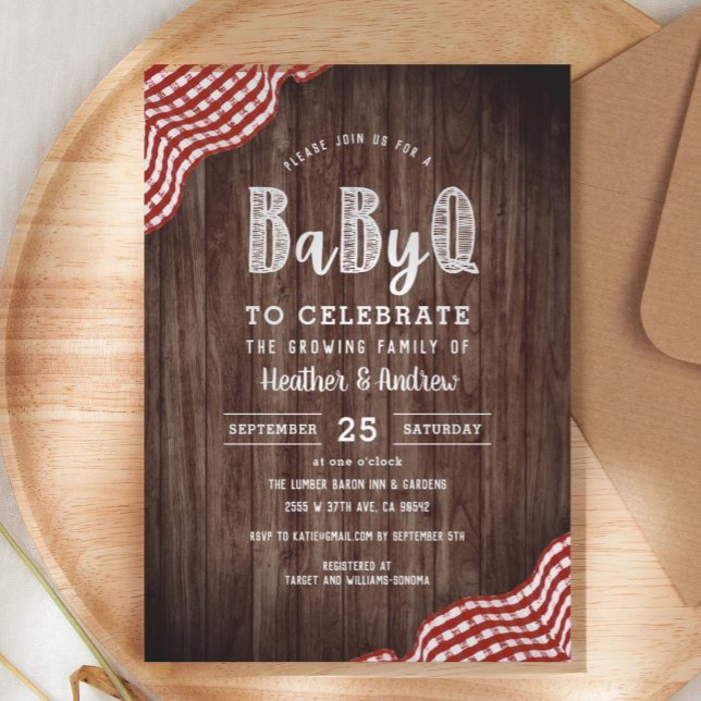 Babyq Backyard BBQ Co-ed Shower Invitation
