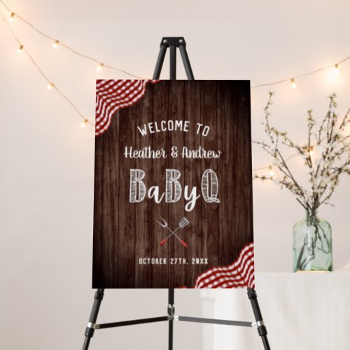 Babyq Backyard BBQ Co_ed Shower Welcome Sign