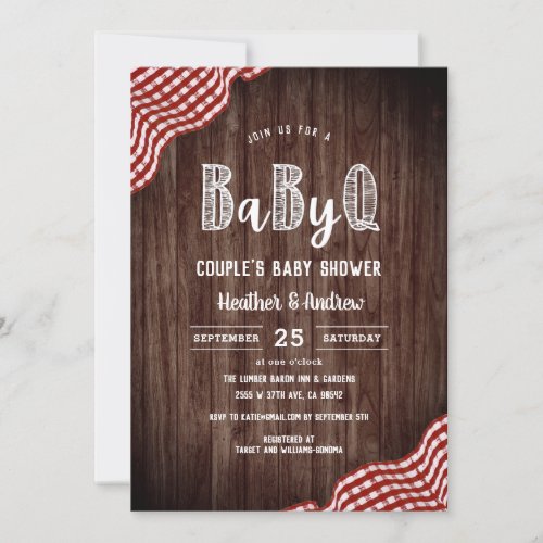 Babyq Backyard BBQ Couples Baby Shower Invitation