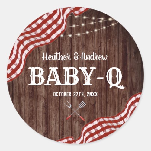 Babyq Backyard BBQ Couples Shower Favors Stickers