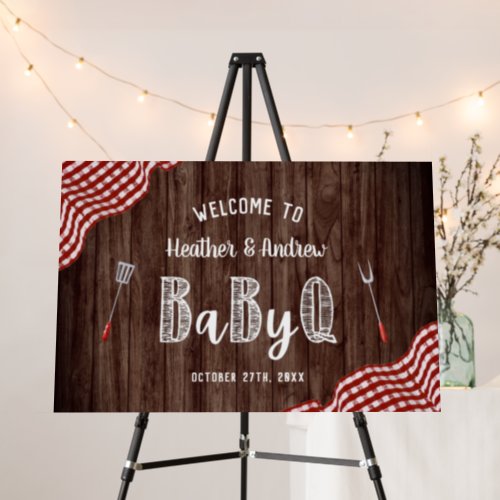 Babyq Backyard BBQ Picnic Baby Shower Welcome Sign