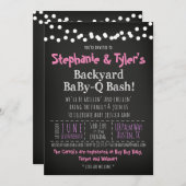 BaByQ BBQ Baby Girl Shower Invitation Book Card (Front/Back)
