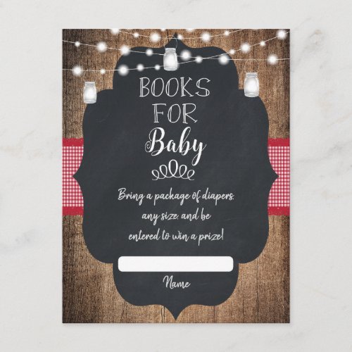 BabyQ BBQ Baby Shower Book Request  Enclosure Card