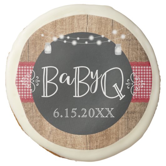 BabyQ BBQ Baby Shower Favor Cookies (Front)