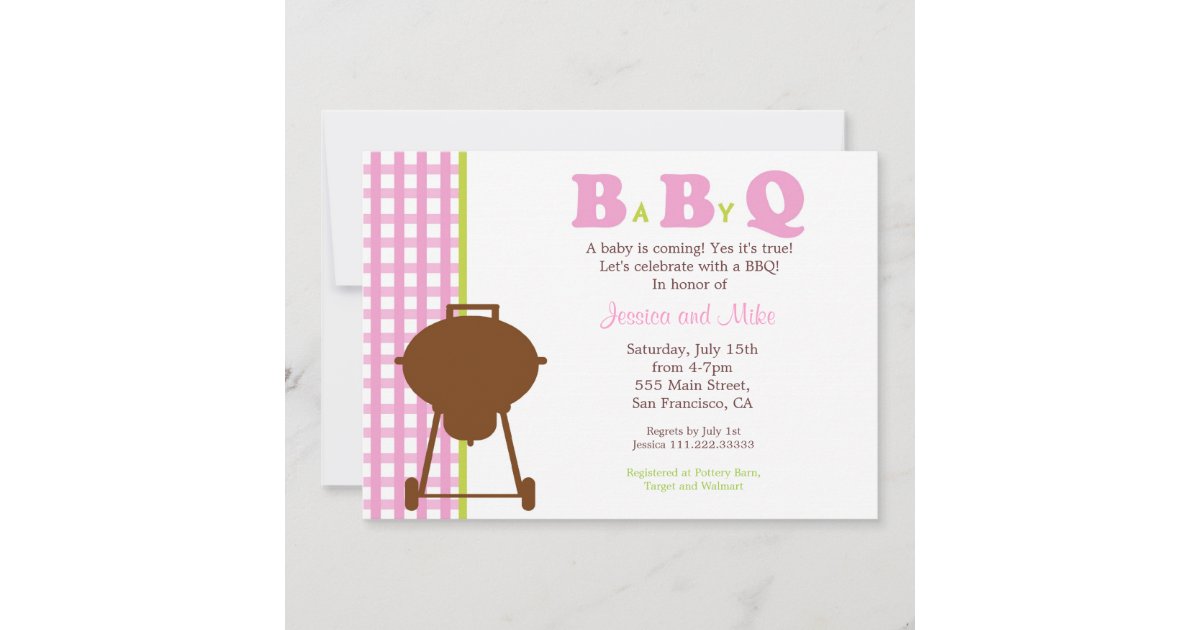 BaByQ BBQ Baby Shower Invitation Zazzle