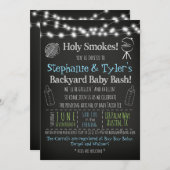 BaByQ BBQ Baby Shower Invitation and Book Card (Front/Back)
