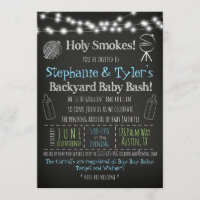 BaByQ BBQ Baby Shower Invitation and Book Card