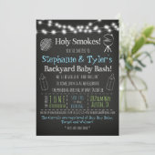 BaByQ BBQ Baby Shower Invitation and Book Card (Standing Front)