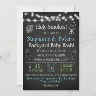BaByQ BBQ Baby Shower Invitation and Book Card