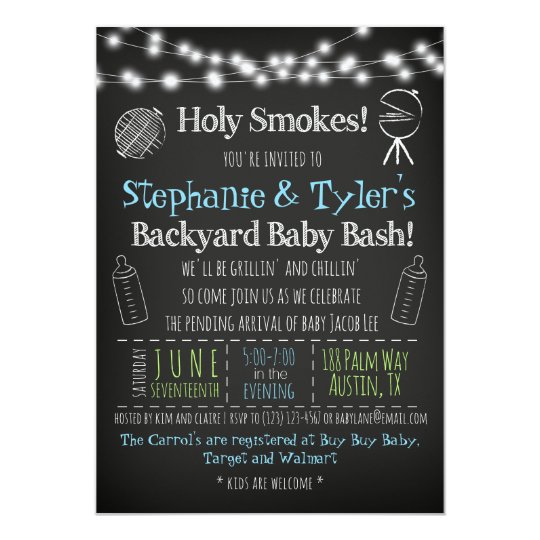 Babyq Bbq Baby Shower Invitation And Book Card Zazzle Com