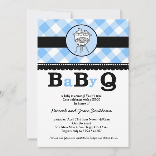 BaByQ BBQ Baby Shower Invitations