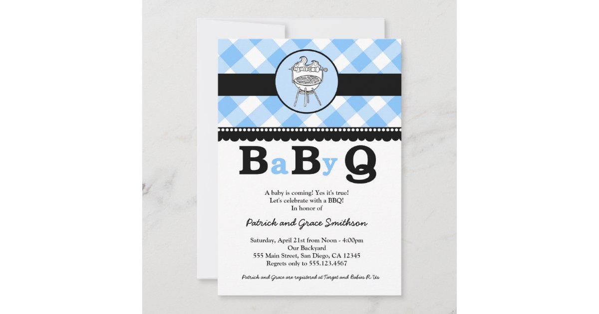 BaByQ BBQ Baby Shower Invitations Zazzle