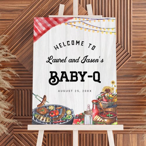 BabyQ BBQ Backyard Coed Rustic Baby Shower Welcome Foam Board