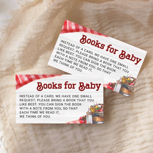 BabyQ BBQ Book Request Rustic Baby Shower Enclosure Card