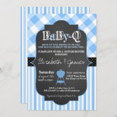 BabyQ BBQ Couples Baby Boy Shower invitation (Front/Back)
