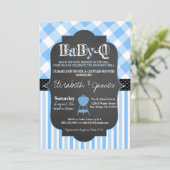 BabyQ BBQ Couples Baby Boy Shower invitation (Standing Front)