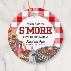 BabyQ BBQ Rustic Baby Shower S'more Favor Tags