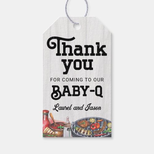 BabyQ BBQ Rustic Baby Shower Thank You Favor Gift Tags
