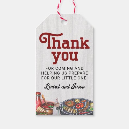 BabyQ BBQ Rustic Baby Shower Thank You Favor Gift Tags