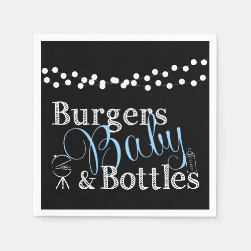Babyq Burgers Baby Boy Shower Blue Picnic Cookout Napkins