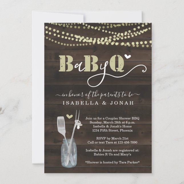 BabyQ Invitation - Couples Baby Q Barbeque (Front)