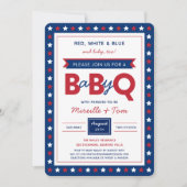 BabyQ or Baby-Q Red White Blue Baby Shower Invite (Front)