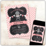 BABYQ Pink Gingham Chalkboard Girl Baby Shower Invitation