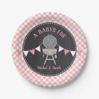 BABYQ Pink Gingham Chalkboard Girl Baby Shower