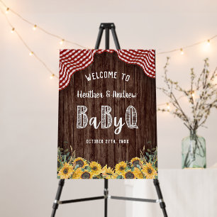 BabyQ Sunflower BBQ Co-ed Shower Welcome Sign