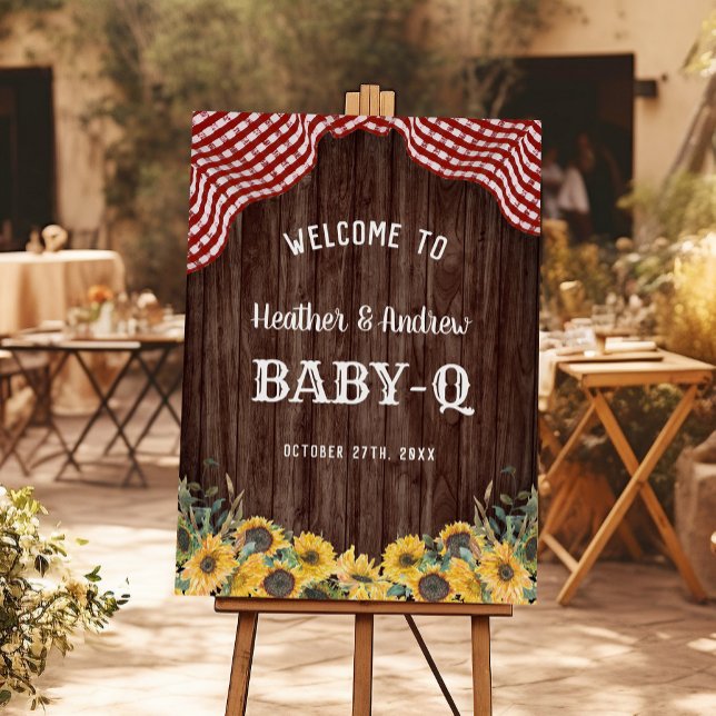 BabyQ Sunflower BBQ Co-ed Shower Welcome Sign (Creator Uploaded)