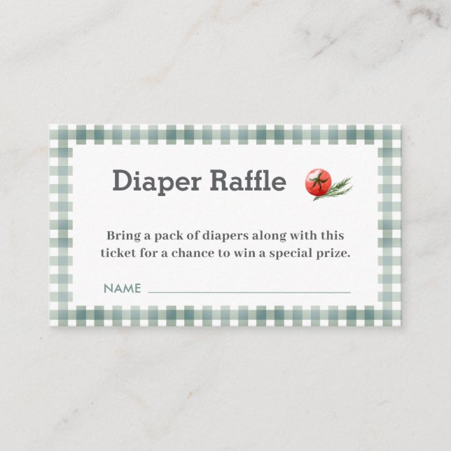 Babyque BBQ Baby Shower Diaper Raffle Enclosure Card (Front)
