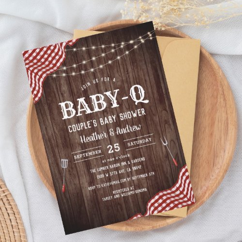 BabyQue Picnic BBQ Couples Baby Shower Invitation