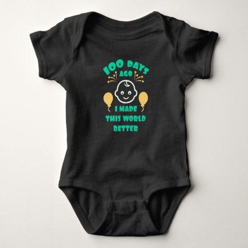 Babys 100 Days Celebration 100th Day Baby Shower Baby Bodysuit