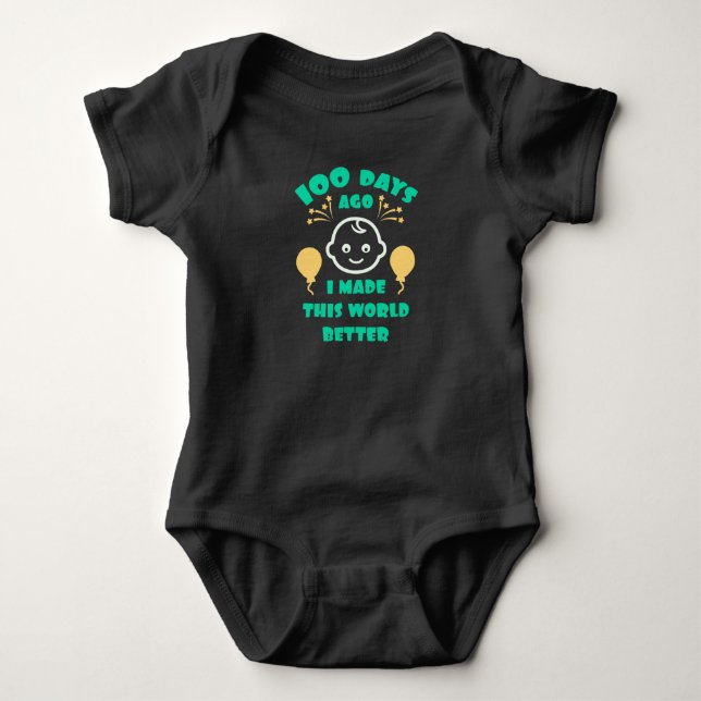 Baby's 100 Days Celebration |100th Day Baby Shower Bodysuit (Front)