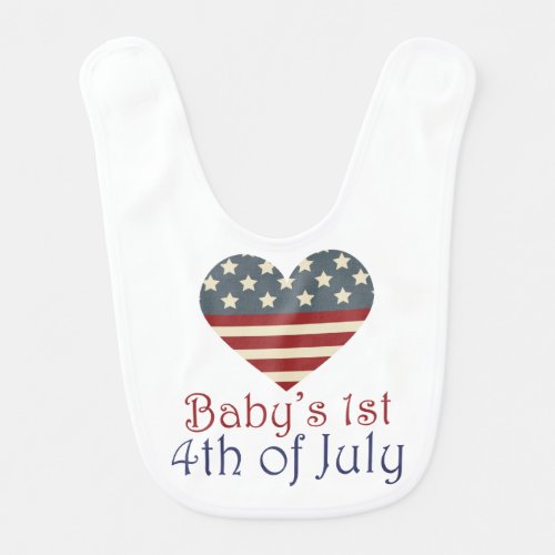 Babys 1st 4th of July Infant Bib