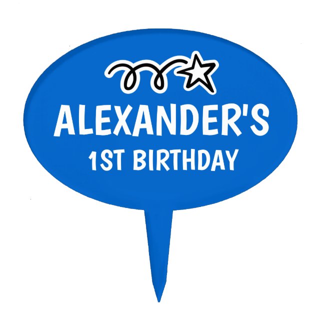 Baby's 1st Birthday cake topper with custom name (Front)