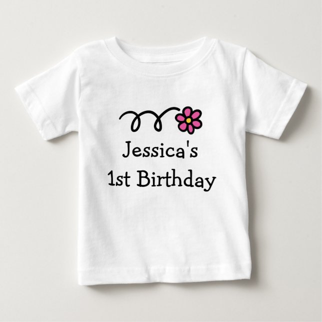 Babys 1st Birthday shirt | Personalized girl name (Front)