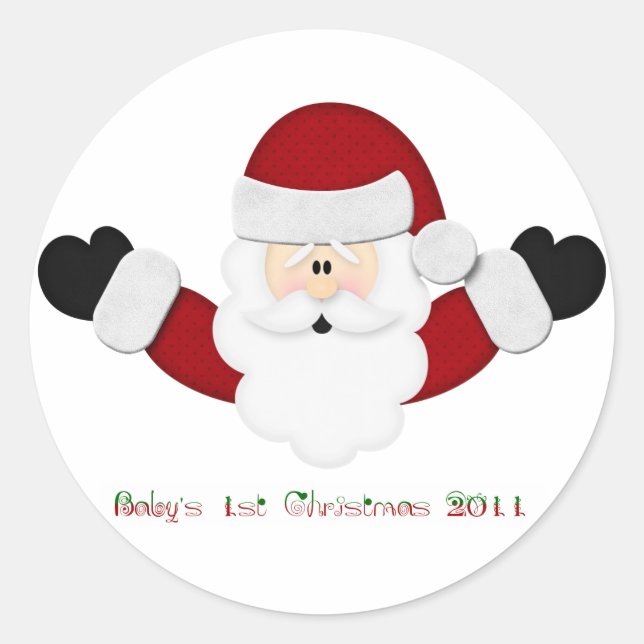 Babys 1st Christmas 2011 Classic Round Sticker (Front)