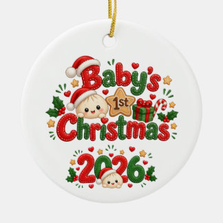 Baby's 1st Christmas 2026 Ceramic Ornament