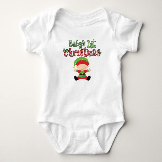 Baby's 1st Christmas Baby Elf Baby Bodysuit (Front)