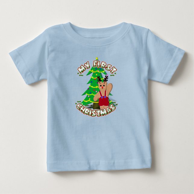 Baby's 1st Christmas Baby T-Shirt (Front)