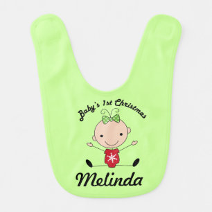 Baby's 1st Christmas Bib (Stick Figure)