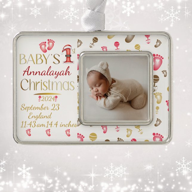 Baby's 1st Christmas Birth Stats Keepsake | Ornament (Creator Uploaded)